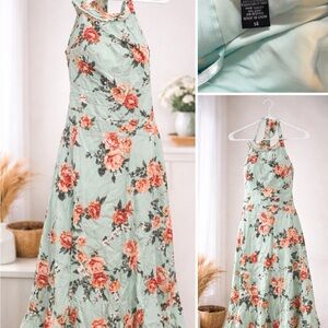 Floral Halter Neck Maxi  Hot Topic Dress